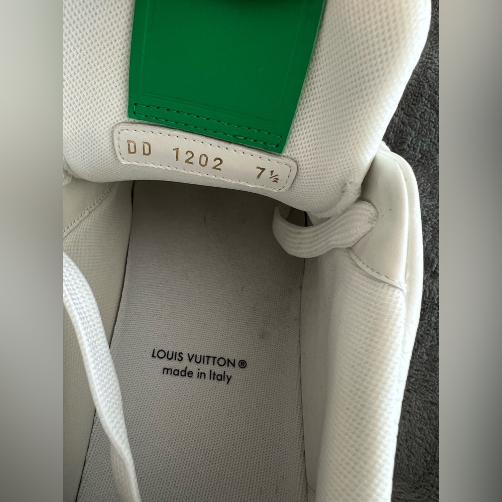 Louis Vuitton White and Green Athletic Shoes - Picture 8 of 12